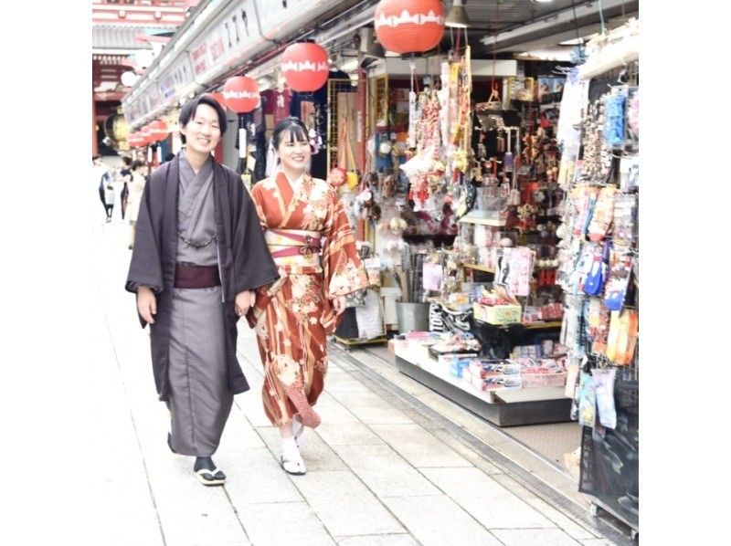 【 Tokyo · Asakusa】 Let's sightsee in Asakusa with kimono! Women's kimono rental Daikichi plan (hair set & dressing)の紹介画像