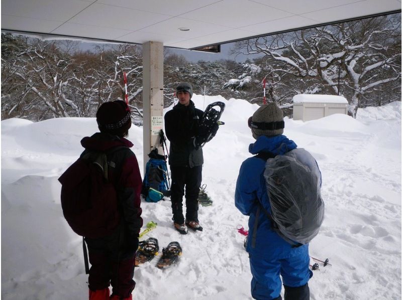 [Fukushima/Urabandai/Morning session] Small group size makes it safe! Mysterious Goshikinuma that shines blue Snowshoe tour (rental included)の紹介画像