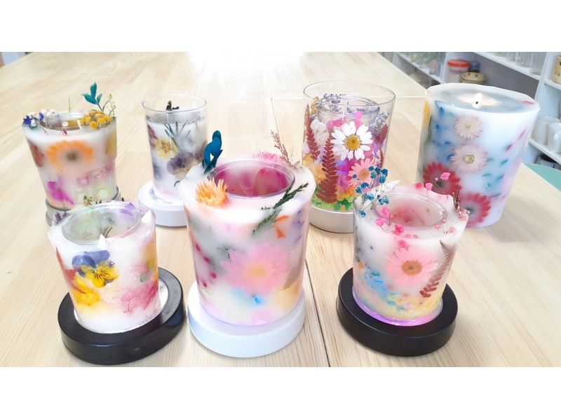 [Aichi/Nagoya Station 5 minutes] "Botanical Candle Experience" Making authentic candles filled with dried flowers! Cute semi-transparency!の紹介画像