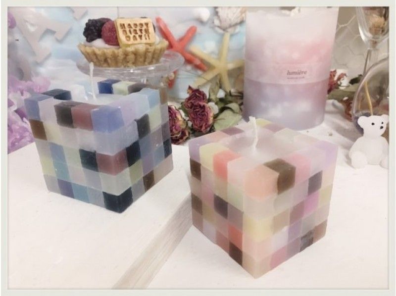 [Osaka / Umeda] Create two cute "tile candles" on top of each other! 5 minutes walk from Umeda station, recommended for couples!の紹介画像
