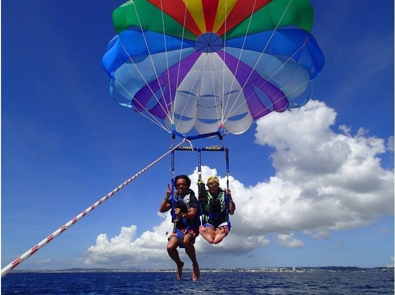 [Okinawa ・ Blue cave recommended shop] Experience Diving&Parasailing Superb view set is popular 