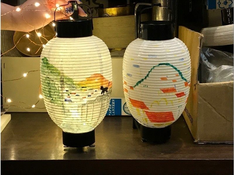 [Hiroshima Onomichi] Full-scale lantern painting will be lectured at a lantern shop that has been in business for more 100 Year! Lantern size M planの紹介画像