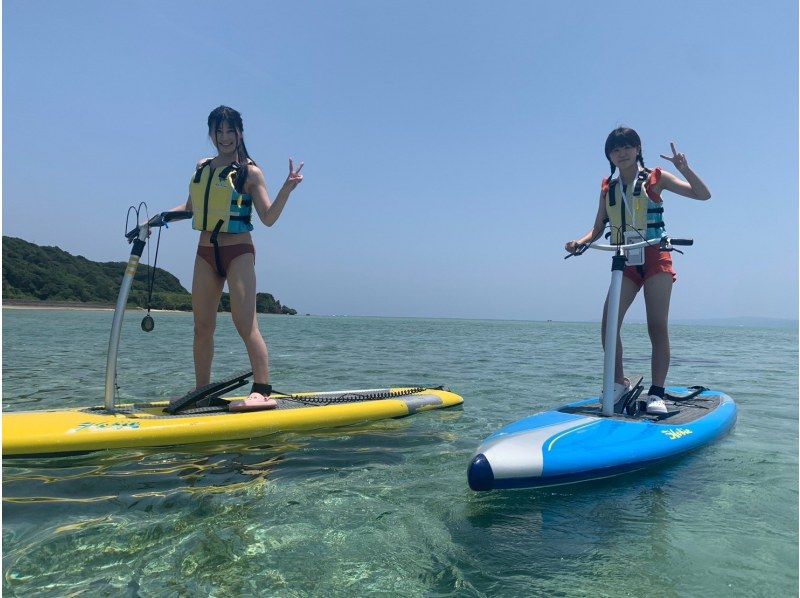 【沖縄・古宇利島・SUP】安心の1グループ毎の貸切で体験！新感覚サップを体験！ペダルサップ レンタル30分♪の紹介画像