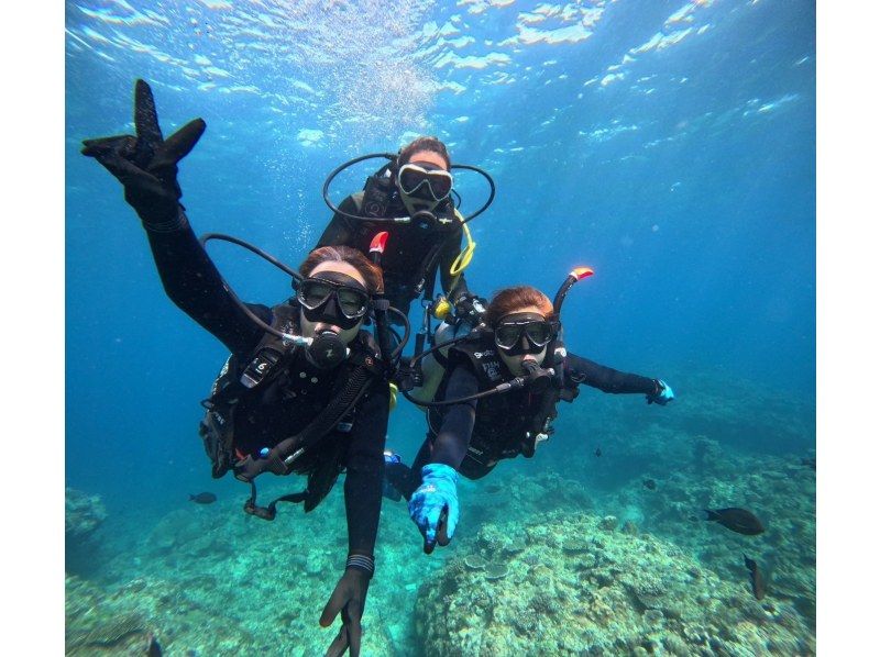 [Highest probability in the prefecture] Private guide! GoPro with underwater data ☆ Comfortable ☆ Go by boat! Blue Cave Experience Diving Tour + Ocean Terrace BBQ Planの紹介画像