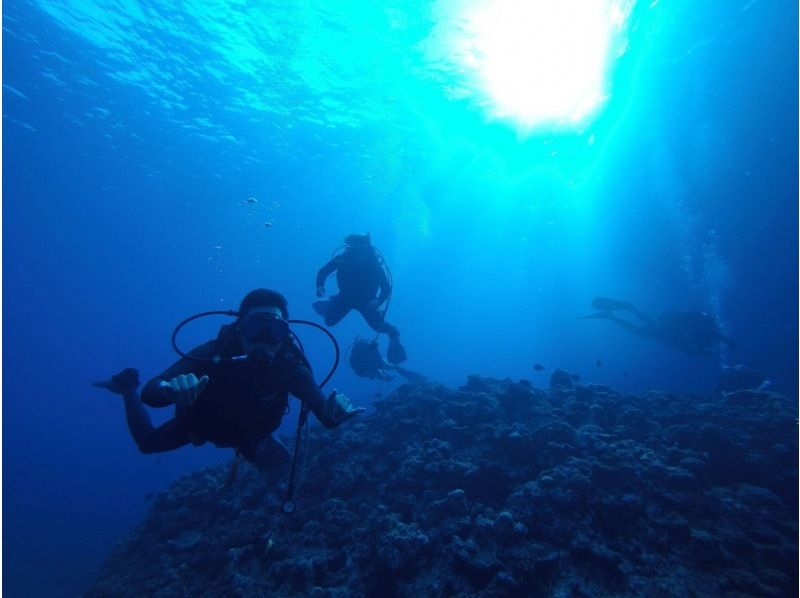 【県内１高確率】ガイド貸し切り！GoPro 水中データ付き☆快適☆ボートで行く！青の洞窟体験ダイビングツアー+オーシャンテラスBBQプランの紹介画像