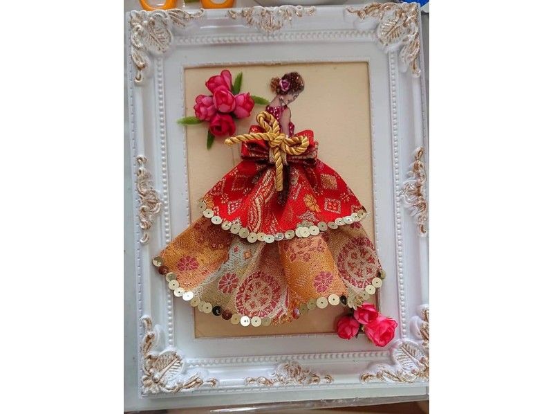 [Tokyo-Futako Tamagawa] Dress decoration frame making using beads and Nishijin textile. Primary school children also participate OK!の紹介画像