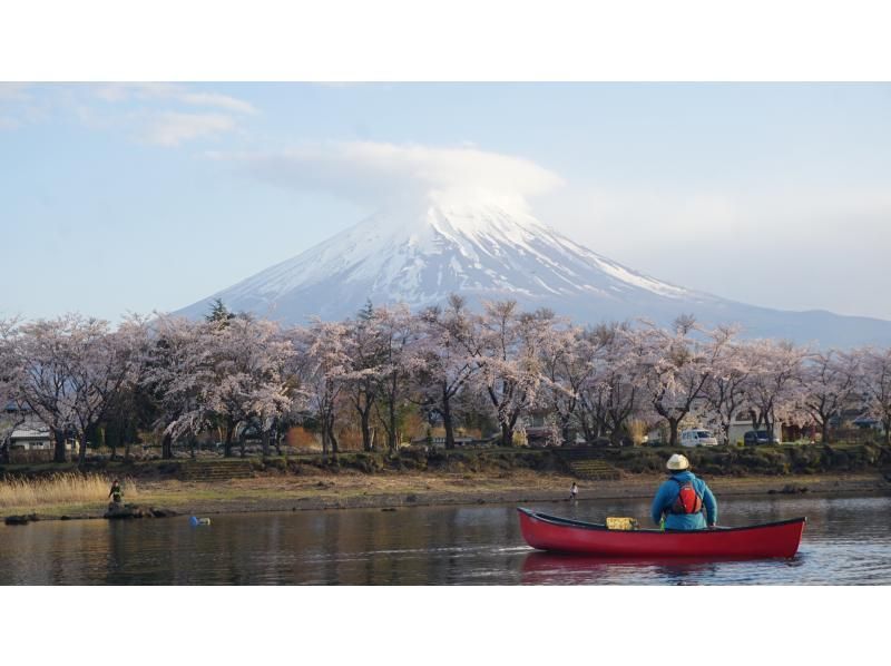 【山梨県・河口湖】春爛漫・河口湖カナディアンカヌー体験・120分コース(ドリンク付き）・カヌーで湖上散歩＆卒業旅行・春休みの思い出作りの旅の紹介画像