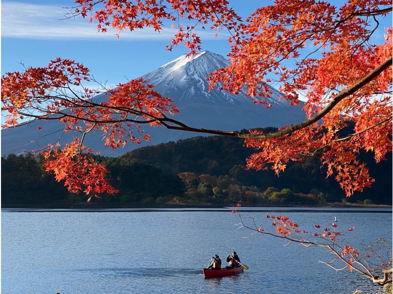 【山梨県・河口湖】春爛漫・河口湖カナディアンカヌー体験・120分コース(ドリンク付き）・カヌーで湖上散歩＆友達・家族旅行の思い出作りにの紹介画像