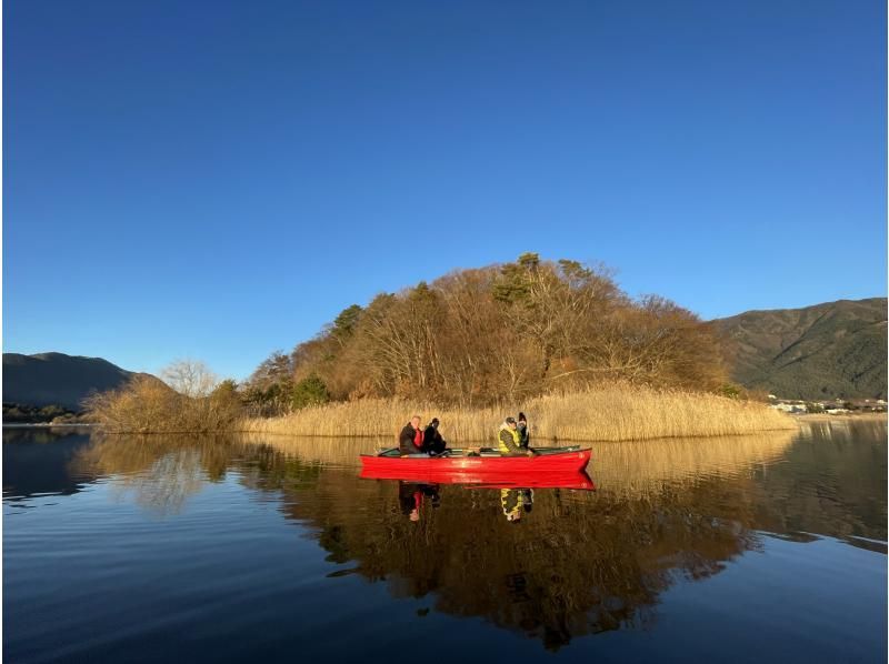 【山梨県・河口湖」卒業旅行・春休みの思い出作りに・カナディアンカヌー体験・90分モーニングコース(ドリンク付き）の紹介画像