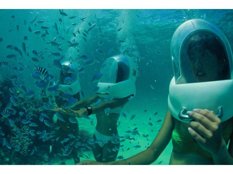 [Okinawa Onna Village] Enjoy from age 8 - Sea Walk & Blue Cave Boat Diving Experience with Camera & Towel Rentalの紹介画像