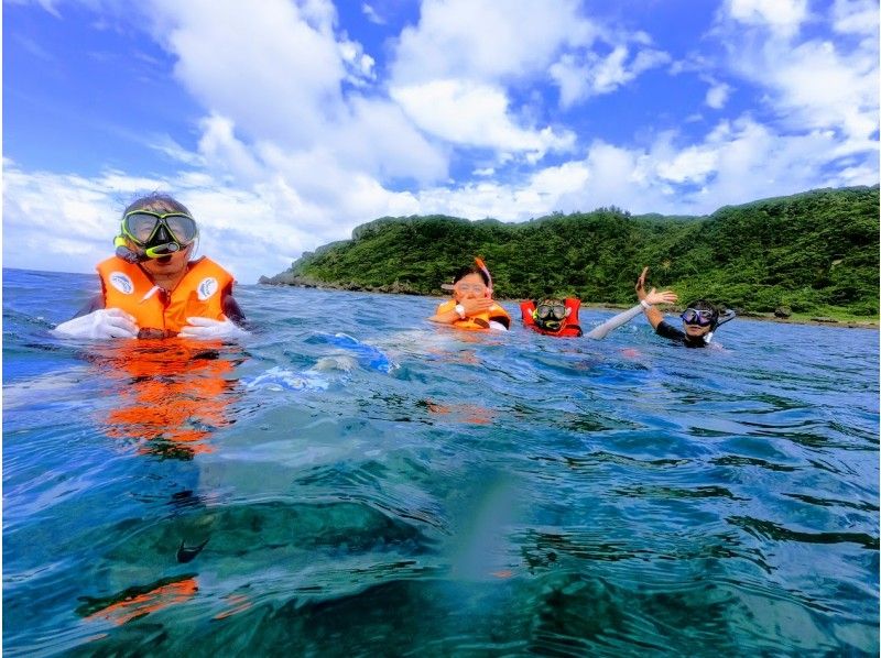【鹿児島・沖永良部島】「遭遇率99%！秘密のポイントでウミガメと一緒に泳ぐ」シュノーケリングツアーの紹介画像