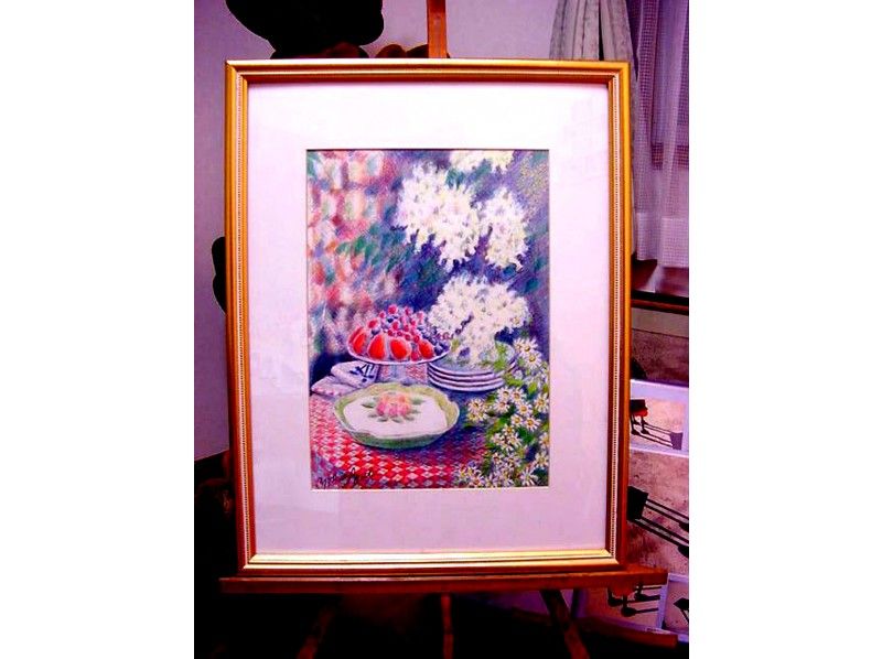 色鉛筆画：静物画のワークショップ体験＜トレースで写して描く為、初めて色鉛筆画を描く方でも簡単です＞の紹介画像