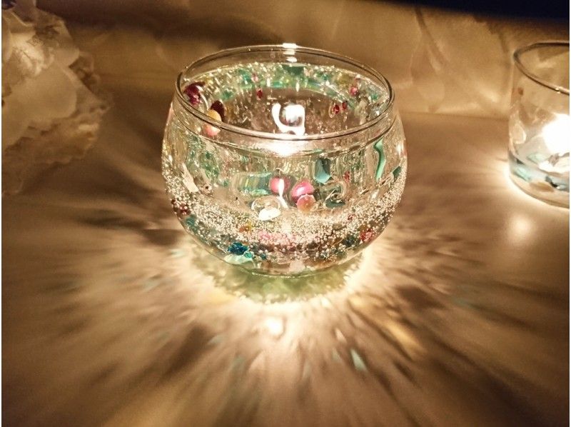 [Tokyo ・ Shinjuku] ★ Jewelry pop candles ★ Glittering purple gel and natural stone are cute ♪の紹介画像