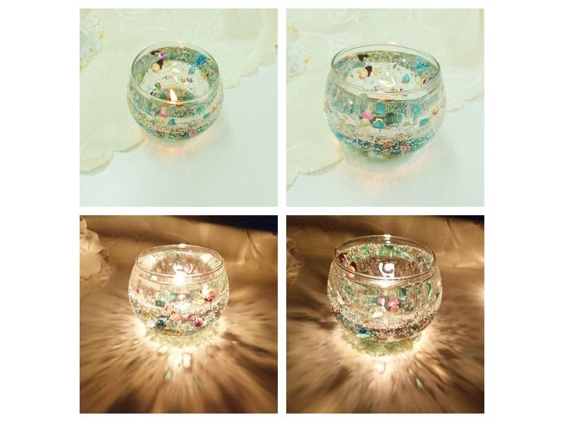 [Tokyo ・ Shinjuku] ★ Jewelry pop candles ★ Glittering purple gel and natural stone are cute ♪