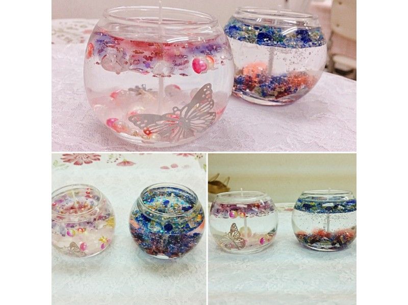 [Tokyo ・ Shinjuku] ★ Jewelry pop candles ★ Glittering purple gel and natural stone are cute ♪の紹介画像