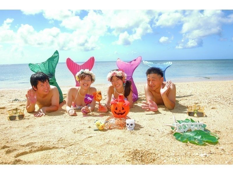 【沖縄本島】マーメイド&青の洞窟シュノーケルの半日セットコース！1グループ貸切の紹介画像