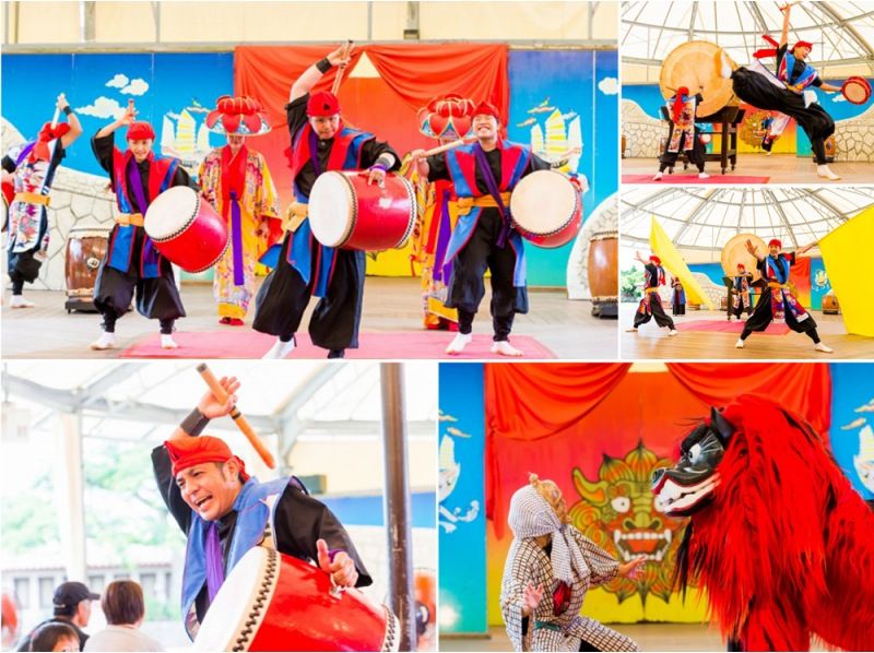 沖縄「セルリアンブルー(Cerulean Blue OKINAWA)」 おきなわワールド 沖縄伝統芸能 エイサーのショー