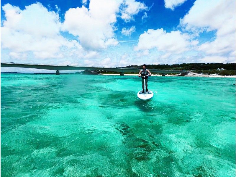 【沖縄・古宇利島・SUP】安心の1グループ毎の貸切で体験！新感覚サップを体験！ペダルサップ レンタル60分♪の紹介画像