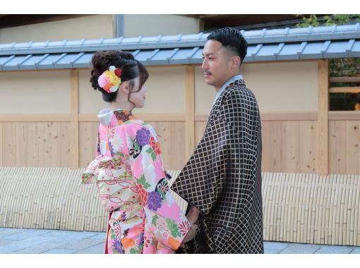 京都 四条 浴衣 着物 レンタル カップルプラン 写真撮影 ふたりの思い出になる写真アルバムをプレゼント アクティビティジャパン