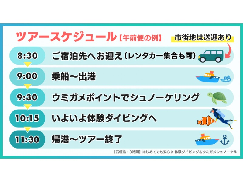 [Autumn sale underway] [Ishigaki Island/half day] Beginners welcome! The ultimate diving and snorkeling experience - a dream combo plan to swim with sea turtles!の紹介画像