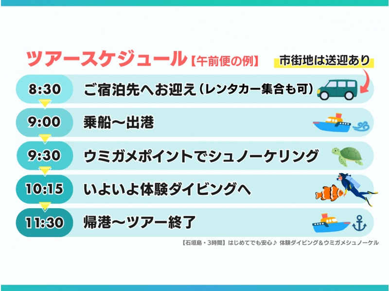 【石垣島・3時間】はじめてでも安心♪ 体験ダイビング＆ウミガメシュノーケル｜専属ガイド・送迎＆写真データ付き｜マンタとの出会いも！？_d03の紹介画像