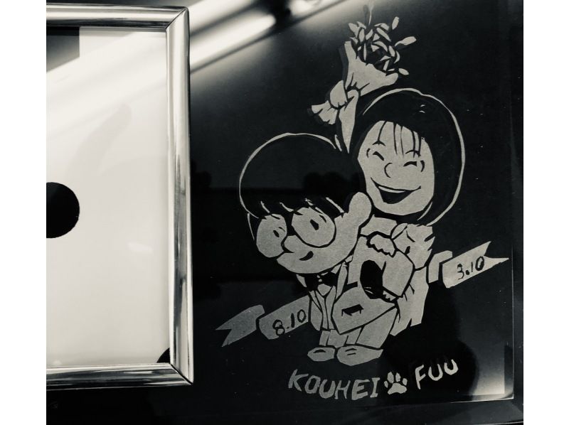 【浅草橋1分】記念日や旅行の想い出を刻むフォトフレーム作り。写真に絵柄とメッセージを加えて～ウェルカムミラーも作れる（持ち込み可）の紹介画像