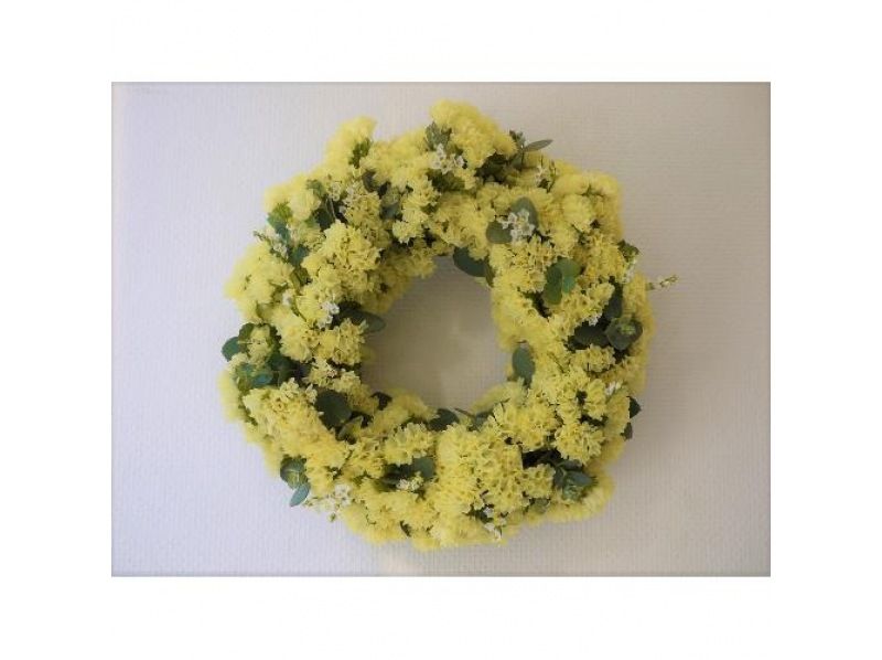 [Aichi/Nagoya size options available] Bright wreath made from dried statice flowers