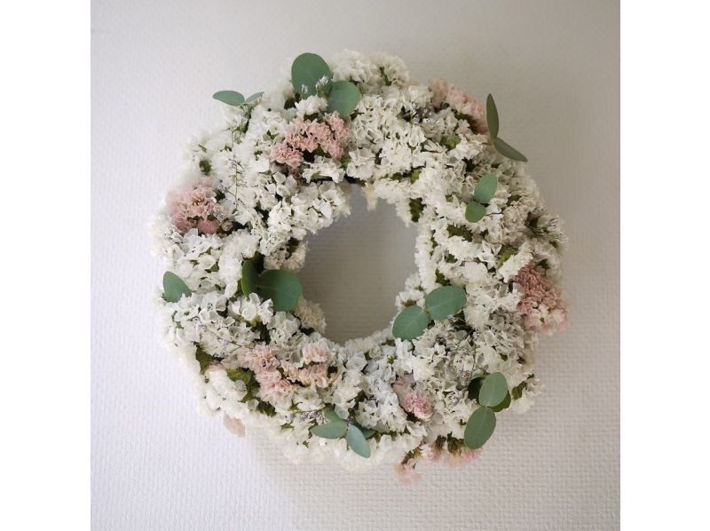[Aichi/Nagoya size options available] Bright wreath made from dried statice flowersの紹介画像