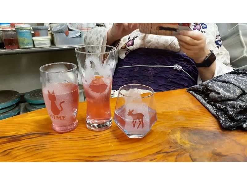 【愛知・名古屋駅5分】「サンドブラスト体験」砂を吹き付けてグラスを削る体験です！ジュースで乾杯付き！