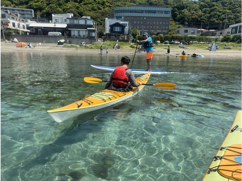 【湘南・逗子・カヤック】会員制リゾート施設で贅沢シーカヤック半日体験★バスタオル完備。１ドリンク付、写真データプレゼント。の紹介画像