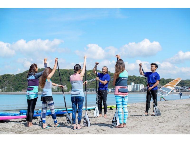 ★初心者大歓迎【湘南・逗子・SUP３回プラン】アメニティ充実、バスタオル完備の施設でスキルアップ！ウェアレンタル無料！の紹介画像