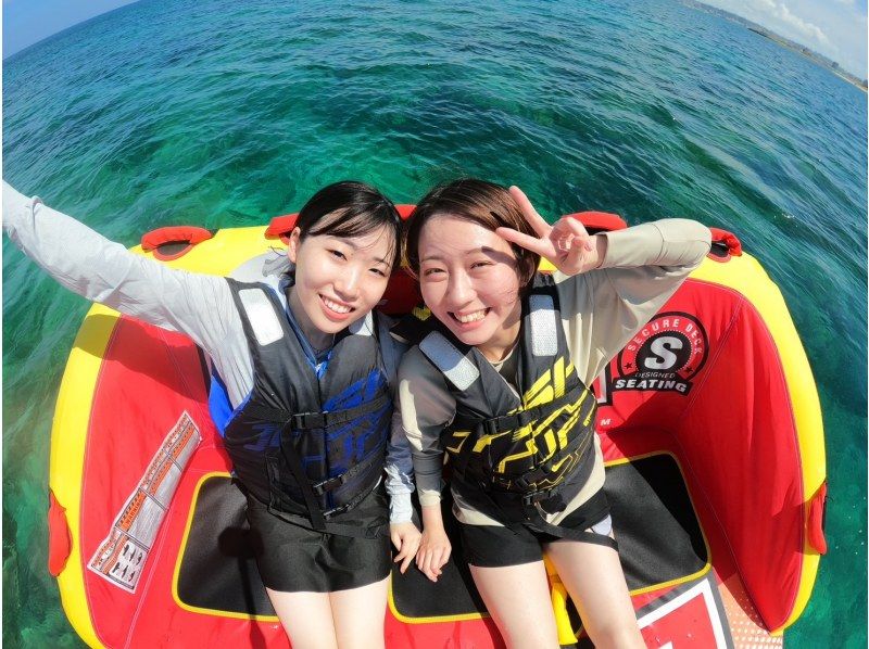 [Okinawa/Urasoe/Ginowan] Screaming sea play! Jet ski experience with the latest towing tube! Popular marine activity 2-piece set "A plan ♪"の紹介画像