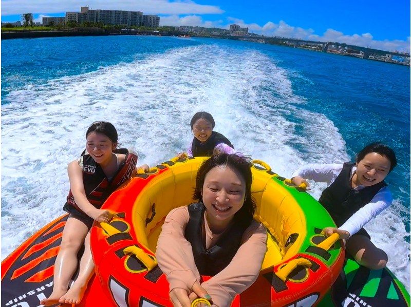 [Okinawa/Urasoe/Ginowan] Screaming sea play! Jet ski experience with the latest towing tube! Popular marine activity 2-piece set "A plan ♪"の紹介画像