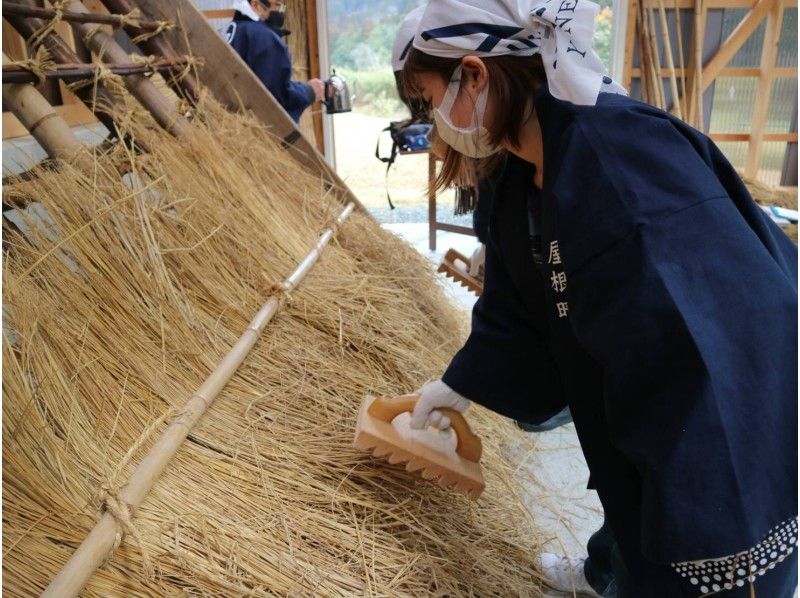 [Kyoto / Miyama] Let's become a thatched-roof experience / thatched-roof craftsman! Original thatched book and hand towel gift!の紹介画像