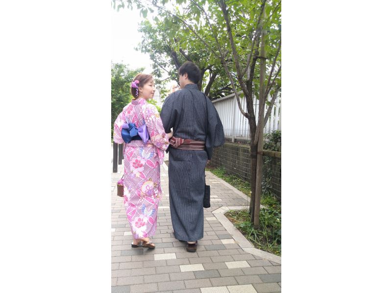 [Tokyo/ Gotanda] Couple Yukata rental! <Female 1 + Male 1> * No additional charge for returning the next day!の紹介画像