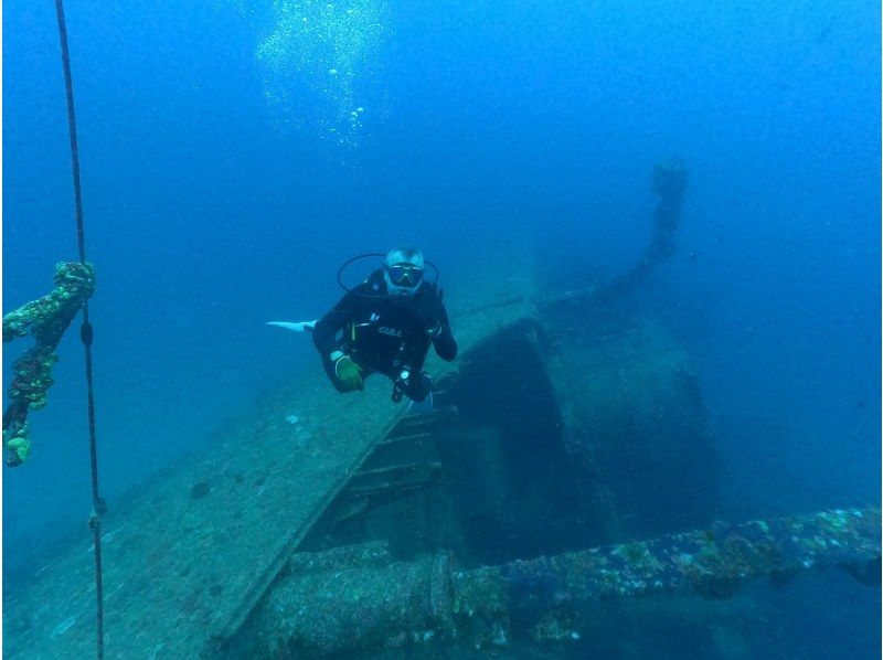 【沖縄本島　古宇利島】USSエモンズ　沈船ダイビング（２ダイブ）写真動画撮影プレゼントの紹介画像