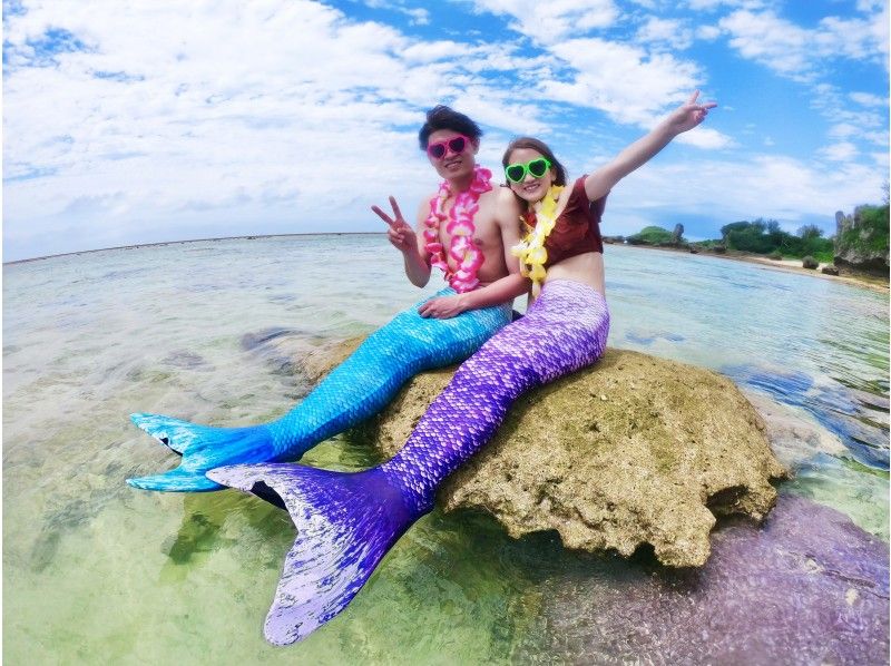 [Okinawa Mermaid Swim Experience & Photo] Take a photo at a private beach ★ GoPro Photo & Video 
