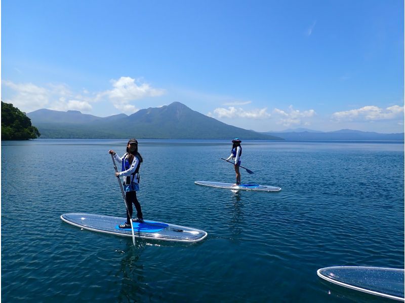 First in Hokkaido! Clear SUP (SUP) Warm cruising with a dry suit that does not get wet all over! Water quality is the best in Japan for more than 10 years. It is safe at the only local shop in Lake Shikotsu!の紹介画像