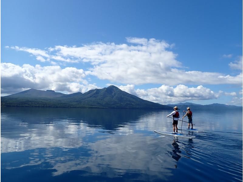 北海道初！クリアサップ（SUP)全身濡れないドライスーツで暖かクルージング！水質10年以上日本一の国立公園支笏湖唯一の現地ショップで安心！の紹介画像