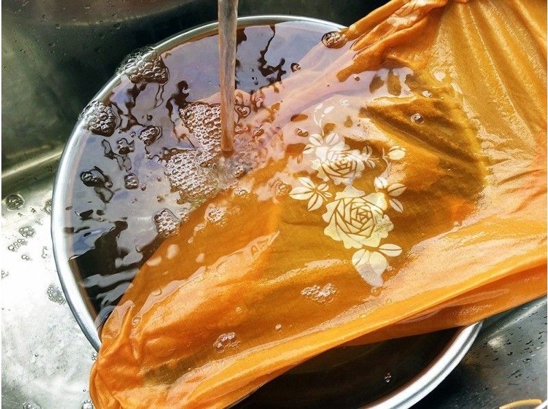 [Yokote City, Akita Prefecture] Make your own sustainable handkerchief dyed with pruned apple tree branches and leaves ★ Tea time includedの紹介画像