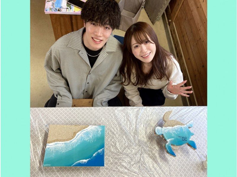 【宮古島】（送料込み！！）自分だけの海を作れる！海レジンボード作り体験。の紹介画像
