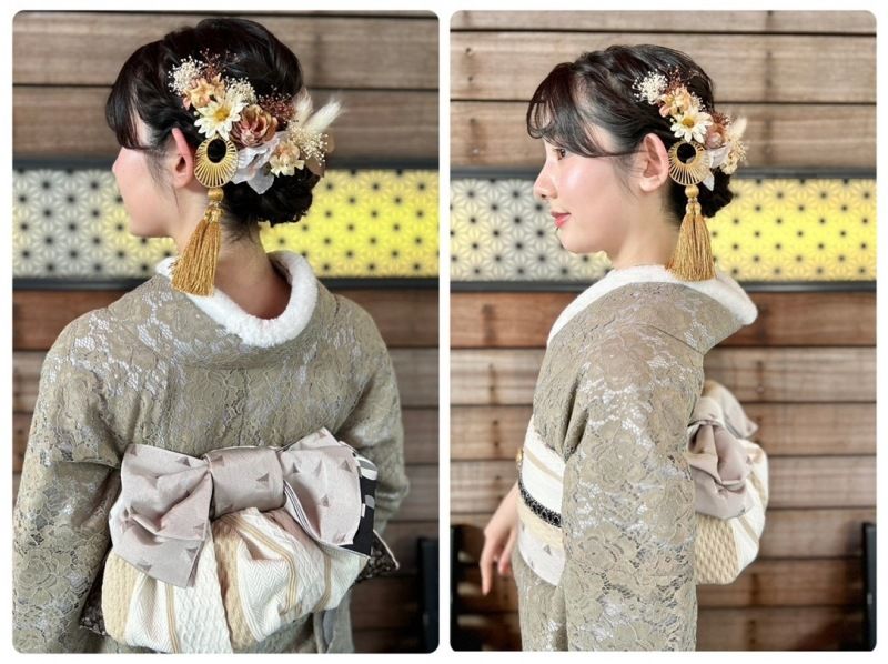 [VASARA Kawagoe store] Retro Premium ★ Enjoy coordinating your outfit with an antique kimono ♪ Hairstyling and dressing includedの紹介画像