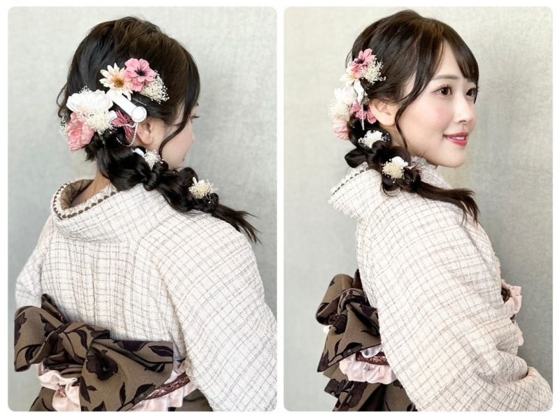 [VASARA Kawagoe store] Retro Premium ★ Enjoy coordinating your outfit with an antique kimono ♪ Hairstyling and dressing includedの紹介画像