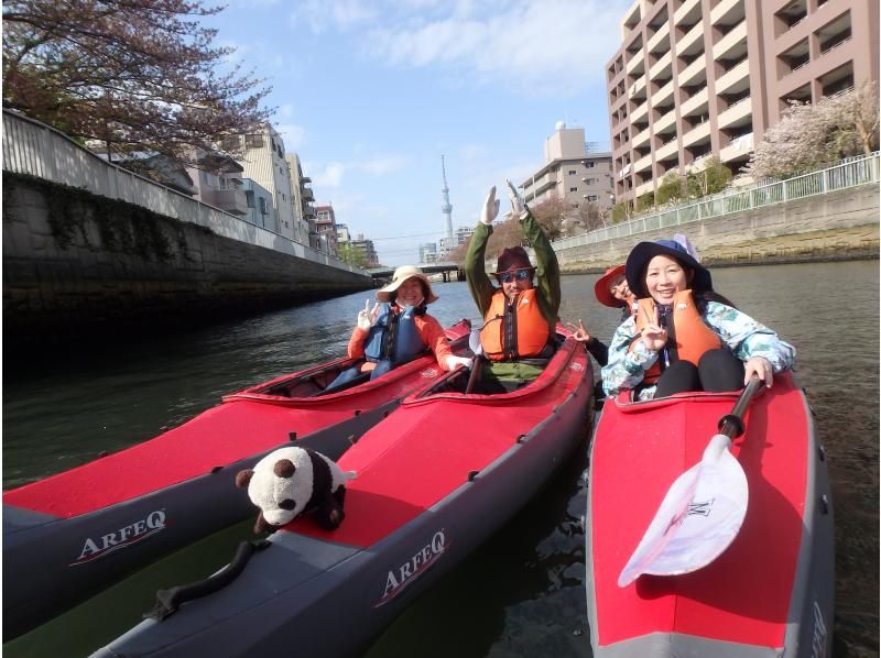 [东京/江户川]仅限樱花观赏季节♪那些可以紧紧划船的人！对于那些想要划船的人！东京运河长独木舟之旅<适合有经验的人>の紹介画像