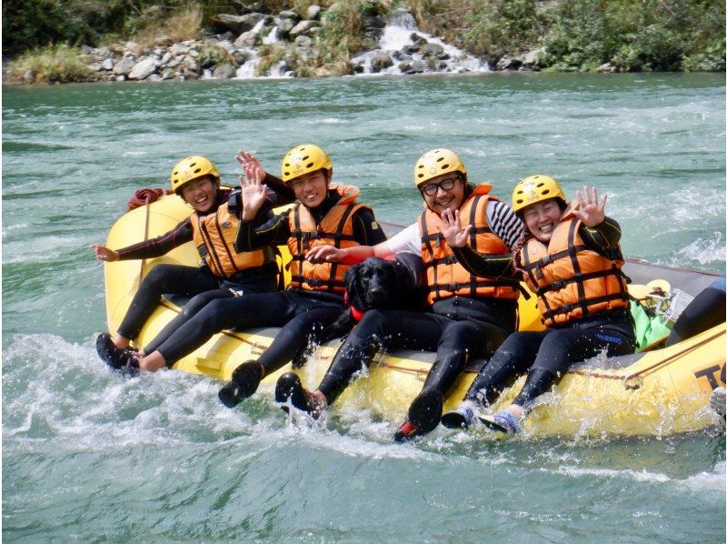 [Shikoku Yoshino River] Your beloved dog is also a member of the family! Rafting experience together Kochi Family Course Free photo gift!の紹介画像