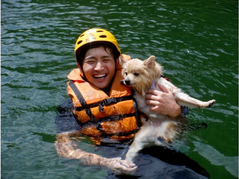 [Shikoku Yoshino River] Your beloved dog is also a member of the family! Rafting experience together Kochi Family Course Free photo gift!の紹介画像