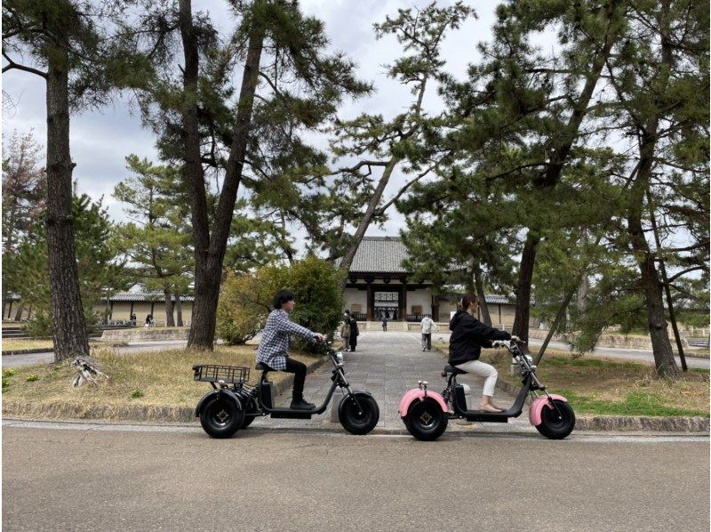 [Nara / Ikaruga] EV 3-wheeled motorcycle! !! Horyuji Temple, Horinji Temple, Hokiji Temple Three Towers Tour! [Easy operation! ]の紹介画像