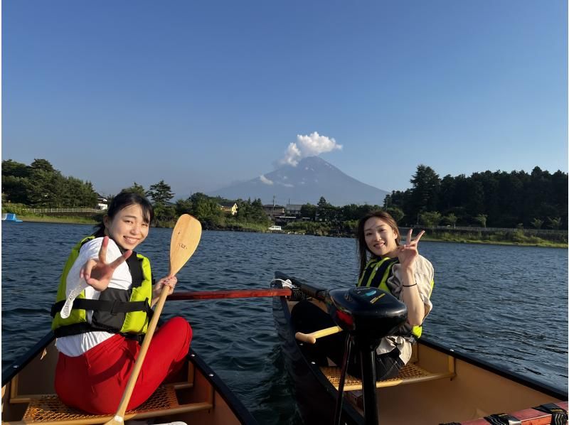 「SALE！」【山梨・河口湖】早朝90分プラン！　富士山を眺めての湖上散歩♪　カナディアンカヌー体験ツアーの紹介画像