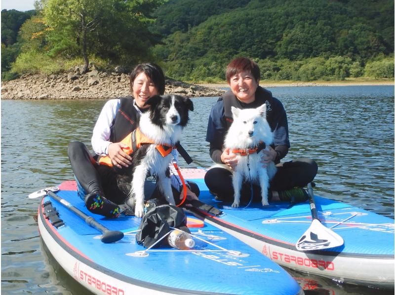 【福島・裏磐梯】絶景の秘境湖でSUP体験！初心者OK＆寒い日も安心ウェットスーツ付♪〈犬・ワンちゃんOK〉の紹介画像