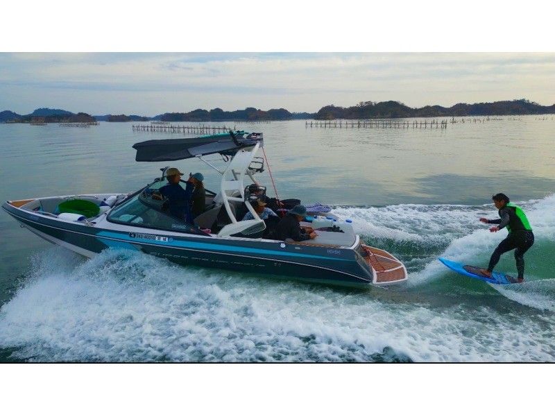 【宮城・松島】ウェイクボード、ウェイクサーフィン体験～初心者大歓迎！クルージングで松島の海で爽快な風を感じてみませんか♪の紹介画像